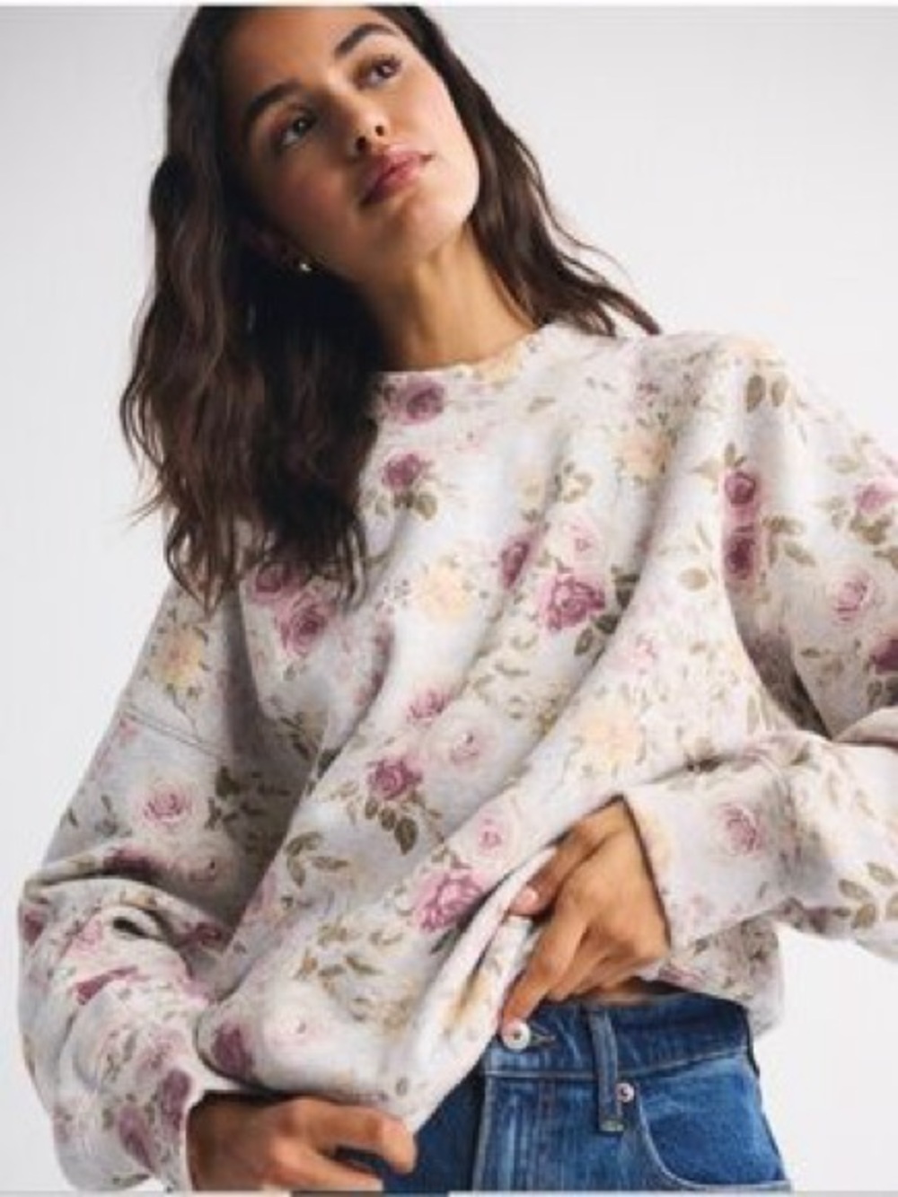Abercrombie Floral Mockneck Sweater